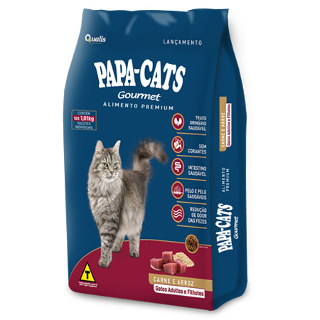 Papa Cats Gourmet Carne e Arroz Gato Todas as Raças